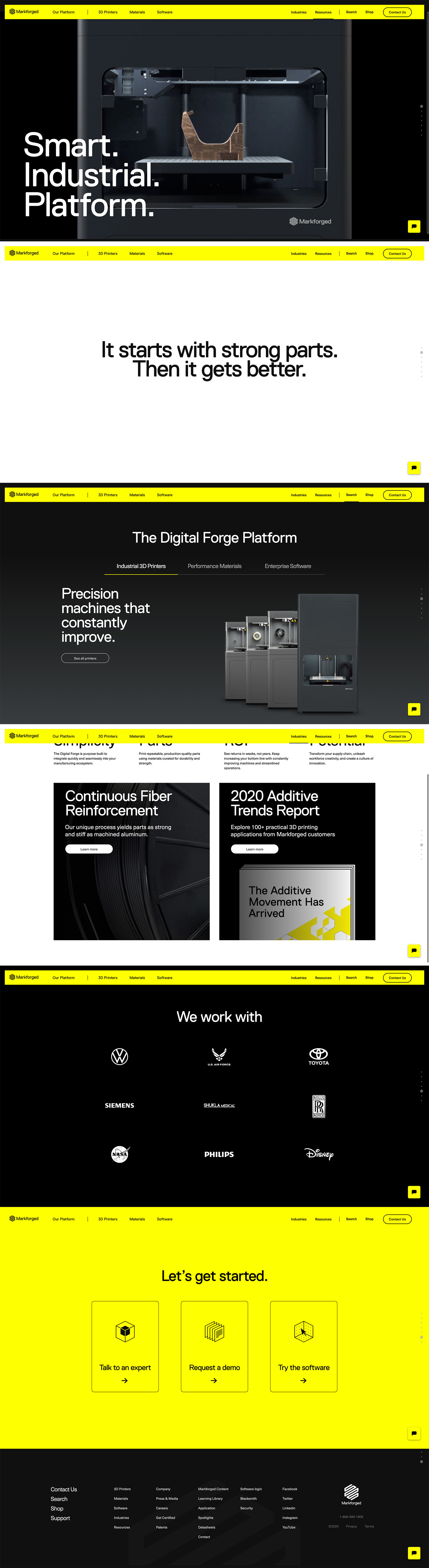 Markforged website redesign